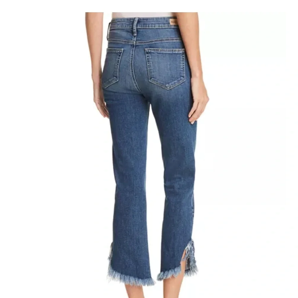 PAIGE: Hoxton Straight Ankle denim Norfolk Jeans cropped asymmetrical women’s 30 - Picture 4 of 11
